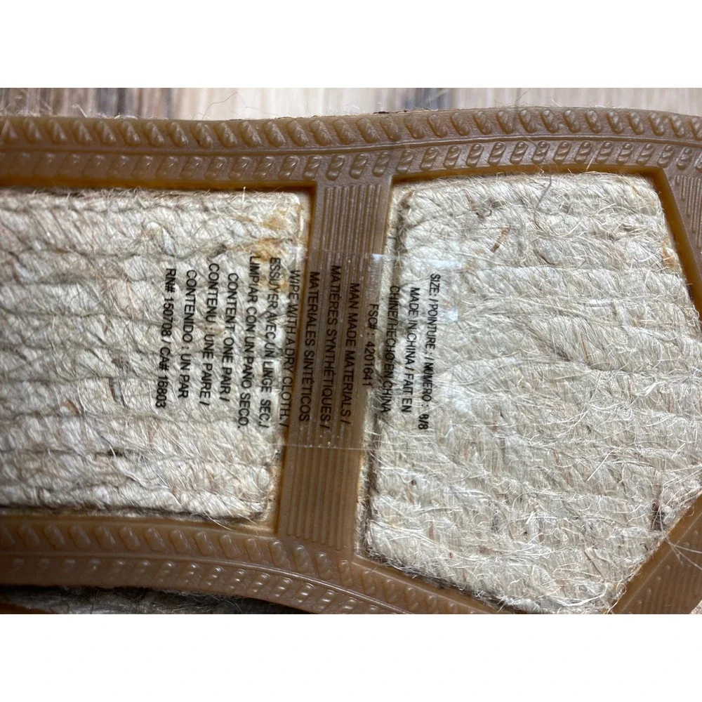 Avon Cushion Walk Pineapple Espadrille Flats Yellow Canvas Slip On Shoes Size 8